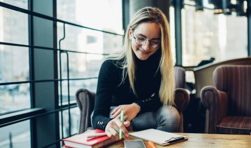 Millennial student chatting